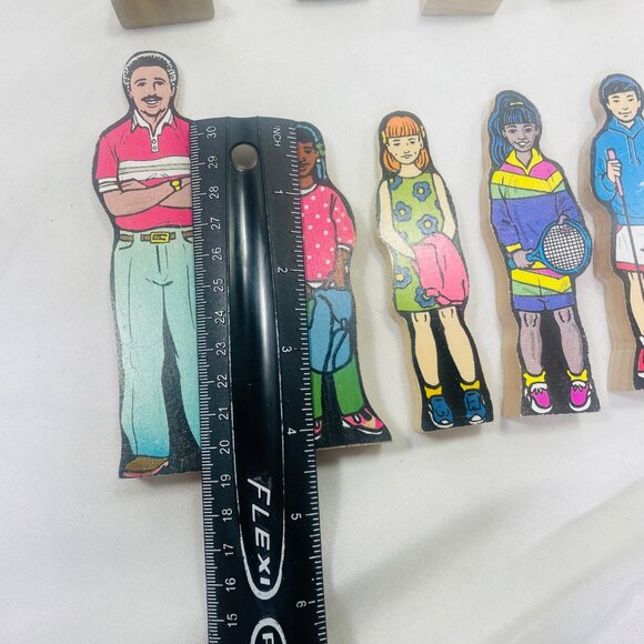 Vintage Inspired Wooden Children Figurines Set Wedgies Career Lot of 9 - Picture 5 of 10